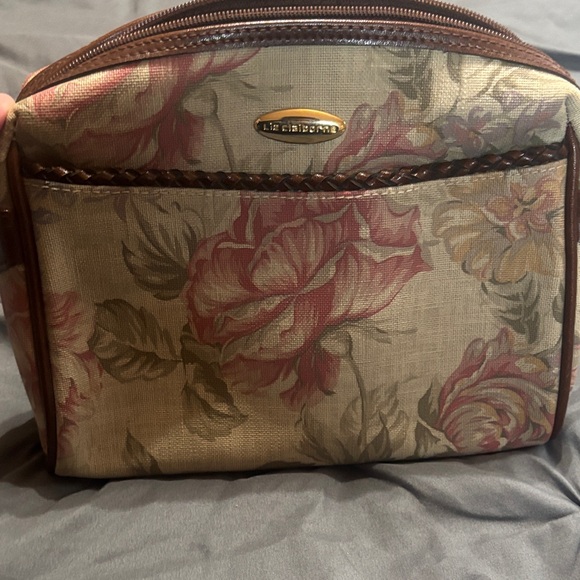 Liz Claiborne Floral Crossbody Bag in Cream and Brown - Picture 2 of 7